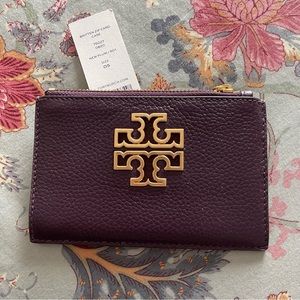 NWT Tory Burch Britten Zip Card Case
